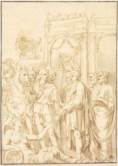 Romeinse senatoren en soldaten door Andrea Mantegna