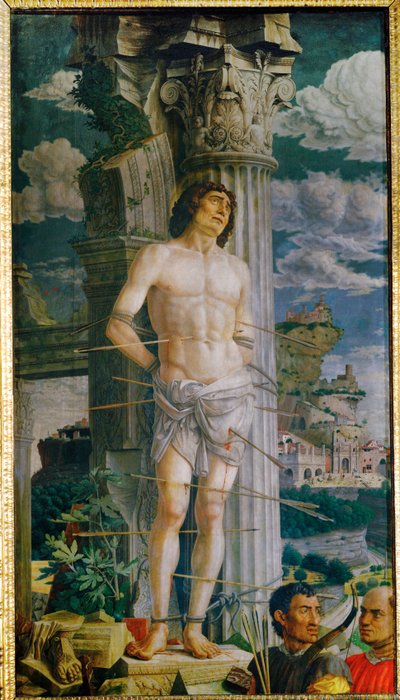 Sint Sebastiaan, geschilderd voor de Gonzaga familie van Mantua ... door Andrea Mantegna
