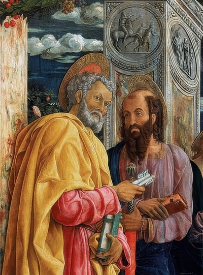 San-Zeno-altaar. (detail). 1457-1460 door Andrea Mantegna