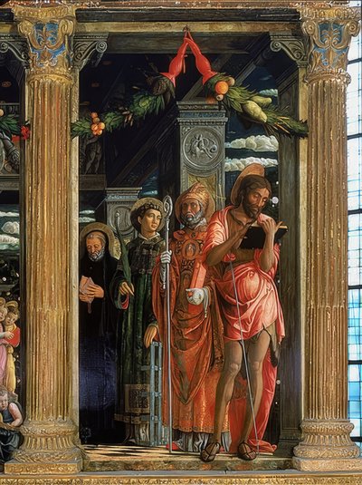 San-Zeno-altaar. Rechterzijde (detail) door Andrea Mantegna