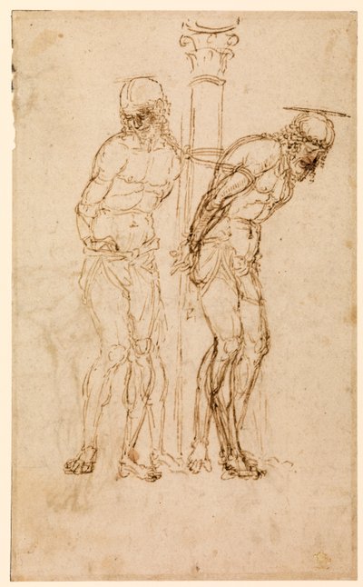 Studies voor Christus aan de Zuil (recto) (c.1460-65) door Andrea Mantegna