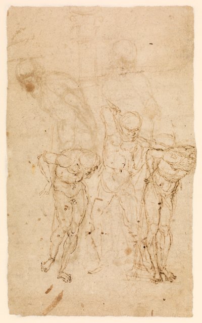Studies voor Christus aan de Zuil (verso), c.1460-65 (pen & inkt op papier) door Andrea Mantegna
