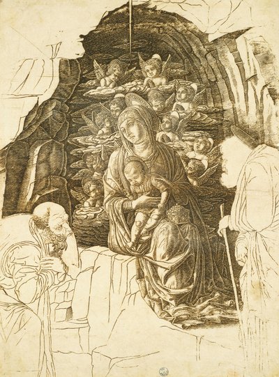 Studie voor Aanbidding der Wijzen door Andrea Mantegna