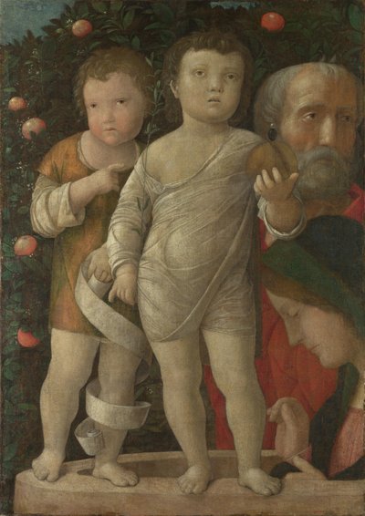 De Heilige Familie met Sint Jan, c. 1500 door Andrea Mantegna