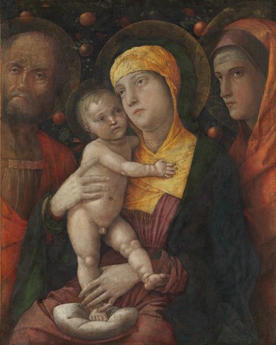 De Heilige Familie met Sint Maria Magdalena door Andrea Mantegna