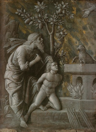 Het offer van Isaac, ca. 1490-1495 door Andrea Mantegna