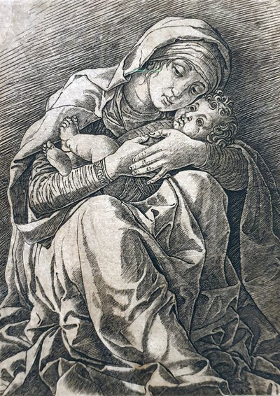De maagd en het kind door Andrea Mantegna