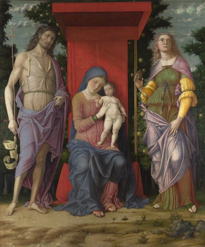 De Maagd en het Kind met de Magdalena en Johannes de Doper, ca. 1495 door Andrea Mantegna