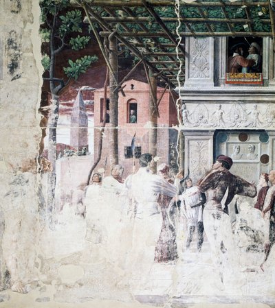 De veroordeling van Sint-Christoffel (detail) door Andrea Mantegna