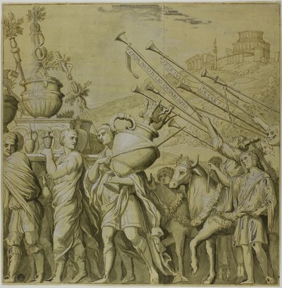 Triomfen van Julius Caesar: Canvas nr. IV door Andrea Mantegna