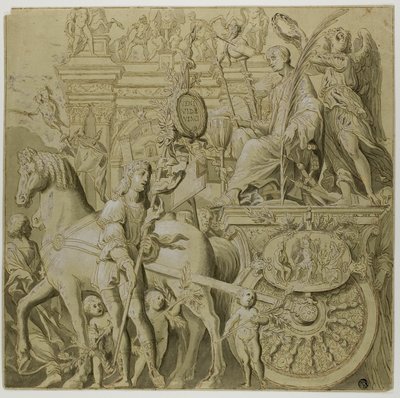 Triomfen van Julius Caesar: Canvas nr. IX door Andrea Mantegna