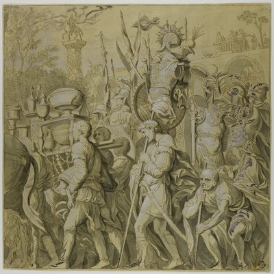Triomfen van Julius Caesar: Canvas nr. VI door Andrea Mantegna