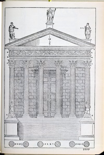 Opstand van de Tempel van Nimes, illustratie uit een facsimile kopie van 