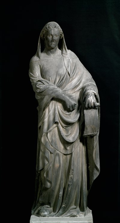 Sibylle van Tibur, van de klokkentoren. Marmeren sculptuur door Andrea Pisano
