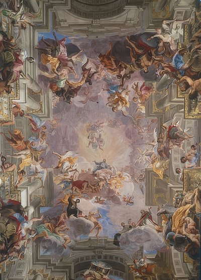 De heilige Ignatius in de glorie door Andrea Pozzo