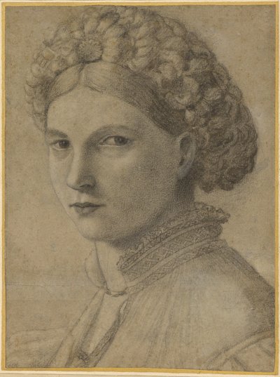 Portret van een jonge vrouw door Andrea Previtali