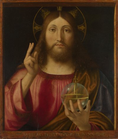 Salvator Mundi of Redder van de Wereld door Andrea Previtali