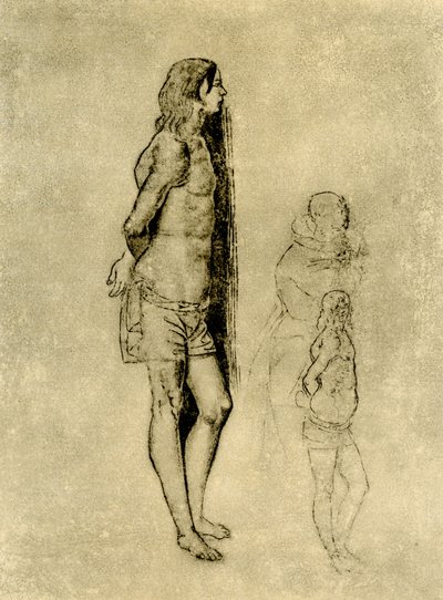 Studie over de St. Sebastian voor het schilderij in Bergamo door Andrea Previtali