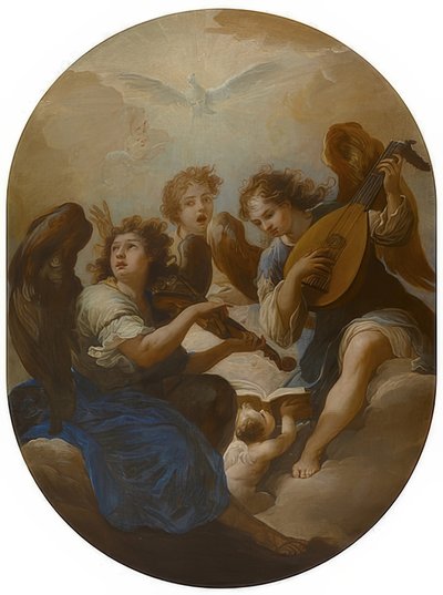 Drie musicerende engelen door Andrea Procaccini