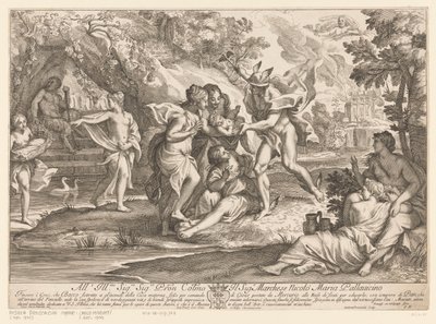 Mercurius geeft Bacchus aan de nimfen van Nysa door Andrea Procaccini