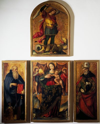 Polyptiek met Madonna en Heiligen door Andrea Sabatini