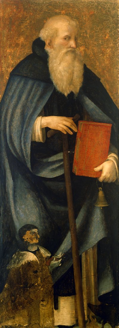 Sint Antonius Abt of Antonius de Grote en cliënt Francesco Caracciolo door Andrea Sabatini