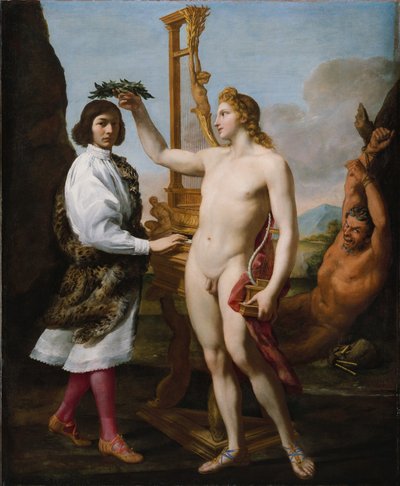 Marcantonio Pasqualini gekroond door Apollo door Andrea Sacchi