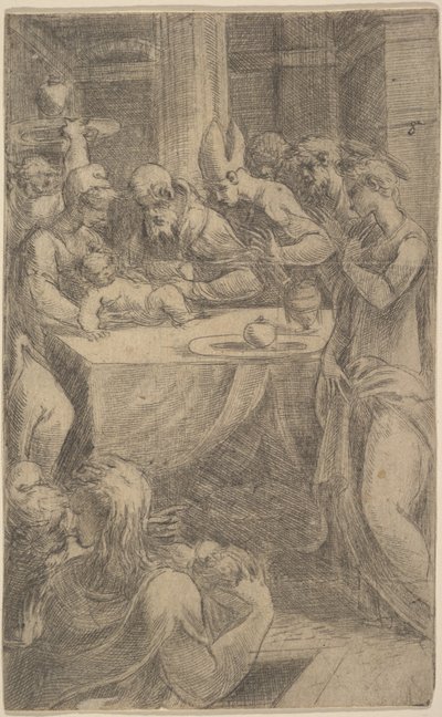 De besnijdenis van Christus, ca. 1542-46 door Andrea Schiavone