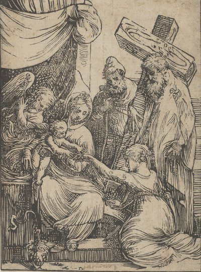 Het Huwelijk van Sint-Catharina door Andrea Schiavone
