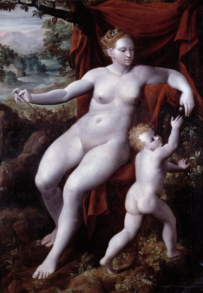 Venus en Cupido door Andrea Semino