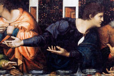 Abdij van Tongerlo. Schilderij. Laatste Avondmaal. 1506-1507. Detail door Andrea Solario