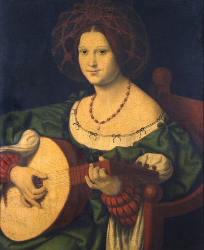 Dame met een luit, ca.1510 door Andrea Solario