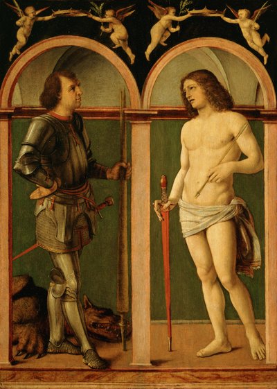 Sint Joris en Sint Sebastiaan door Andrea Solario