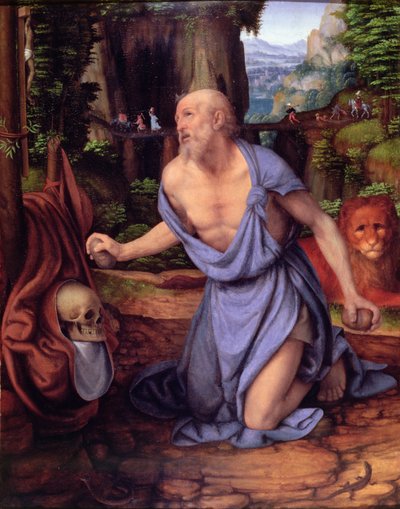 St. Hiëronymus in de Wildernis, c.1510-15 door Andrea Solario