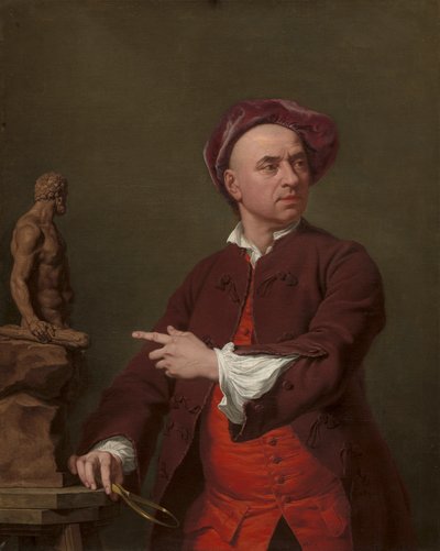 John Michael Rysbrack modelleert zijn terracotta standbeeld van Hercules door Andrea Soldi