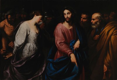 Christus en de overspelige vrouw door Andrea Vaccaro