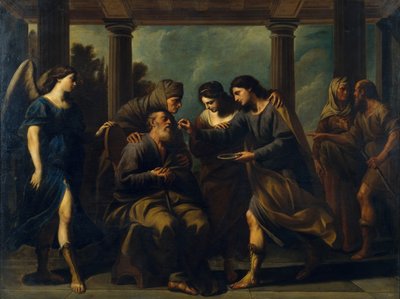 Tobias Geneest de Blindheid van Zijn Vader door Andrea Vaccaro