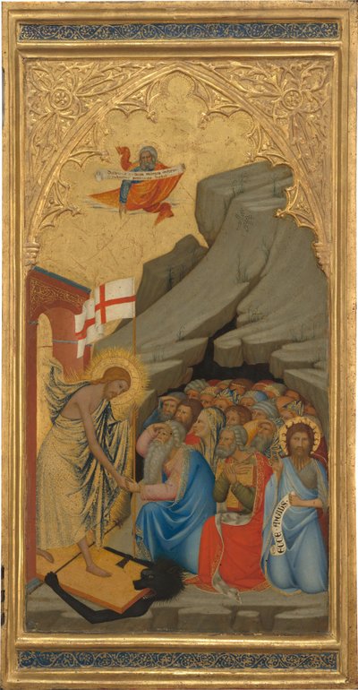 Scènes uit de Passie van Christus: De Nederdaling in de Hel [rechter paneel] door Andrea Vanni