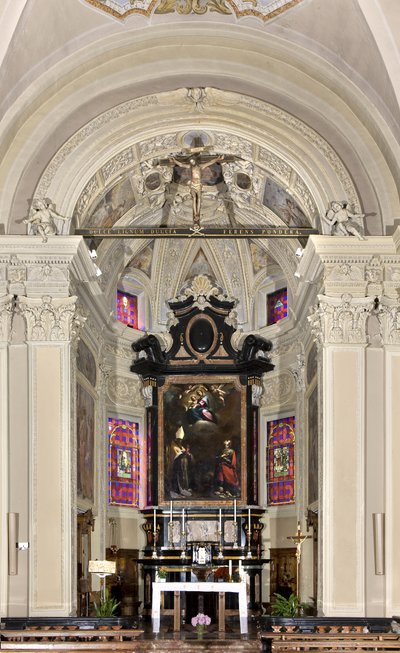 Zicht op het priesterkoor, Kerk van Santi Nazaro e Celso, Brienno, Como, Lombardije, Italië door Andrea de Passeri