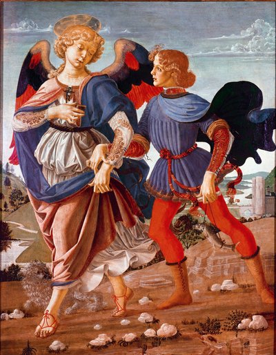 Tobias en de engel door Andrea del (school of) Verrocchio