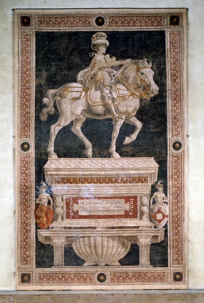 Ruitermonument voor Niccolo da Tolentino (detail) door Andrea del Castagno