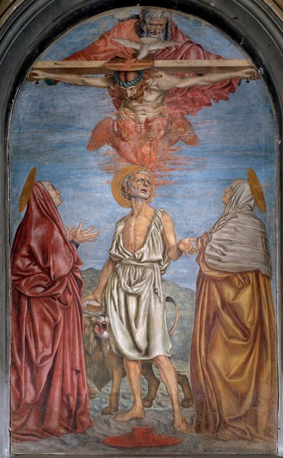 Heilige Drie-eenheid met God, Jezus Christus en de Heilige Geest door Andrea del Castagno