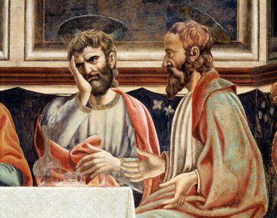 Laatste avondmaal, detail (Jakobus, zoon van Alfeüs en Simon) door Andrea del Castagno
