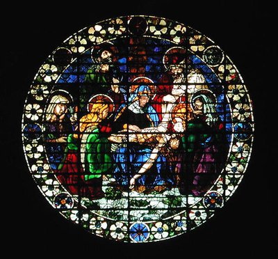 Oculus met de graflegging van Christus, 1444 door Andrea del Castagno