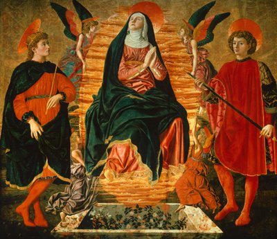 De Hemelvaart van de Maagd en de Heiligen Julianus en Miniato door Andrea del Castagno