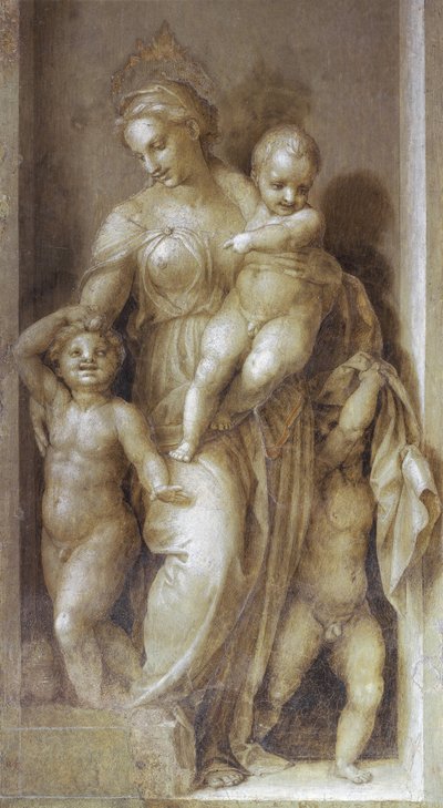 Liefdadigheid - Fresco door Andrea del Sarto