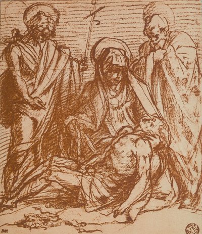 Dode Christus in de armen van de Maagd (Pieta) door Andrea del Sarto