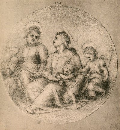 Heilige Familie met de jonge St. Johannes door Andrea del Sarto