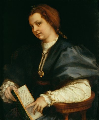 Dame met Boek van Verzen door Petrarca, c.1514 door Andrea del Sarto