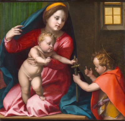 Madonna en Kind met Sint Johannes de Doper, circa 1528 door Andrea del Sarto